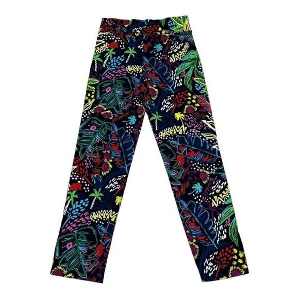 Joseph Ribkoff Black Multicolor Pull On High Rise Stretch Pants Size 8 - Picture 9 of 11